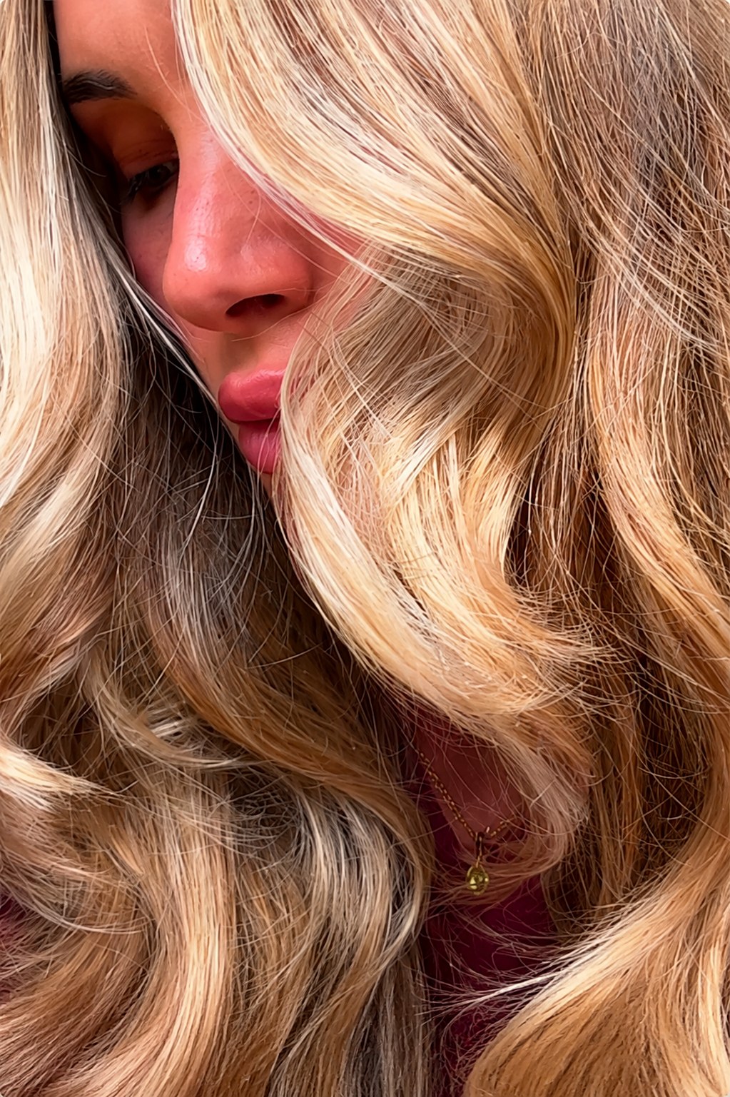Blonde with movement through the lengths, Touchée Organic Salon, Juno Beach